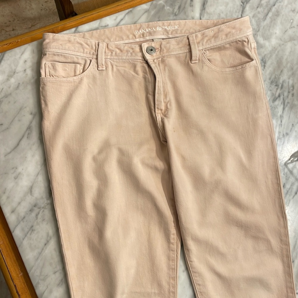 Banana Republic Women's Straight Leg Jeans - Light pink/beige